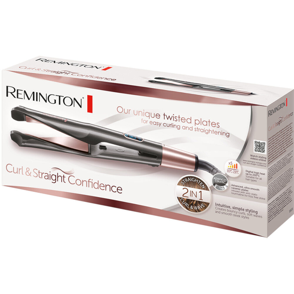 Saç Düzleştirici/Krıvık Remington Curl Confidence 2'Si 1 Arada S6606 Siyah