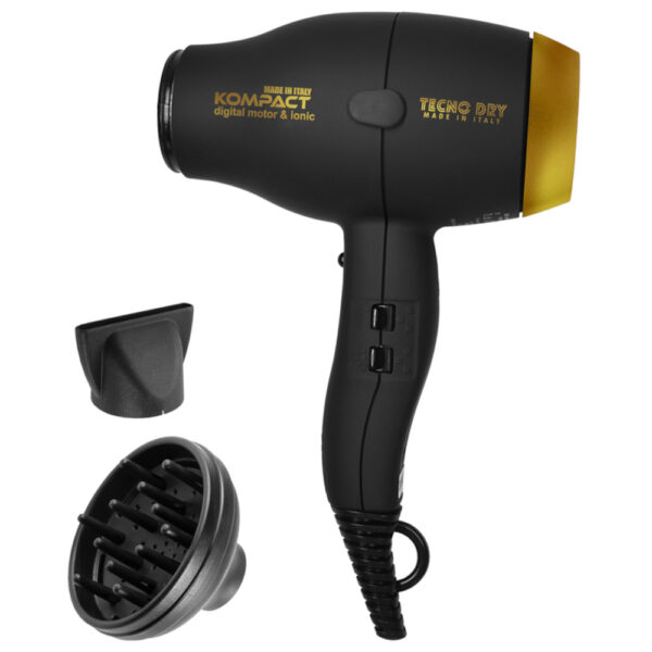 Saç Kurutma Makinesi Tecno Dry Kompact Turbo Dijital Siyah