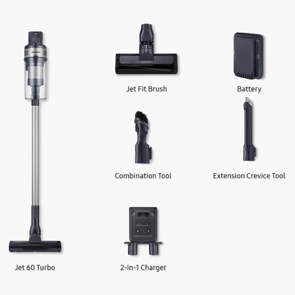 Şarj Edilebilir Sopa Süpürge Samsung Jet 60 Turbo Vs15A6031R1/Ge Mavi/Gri