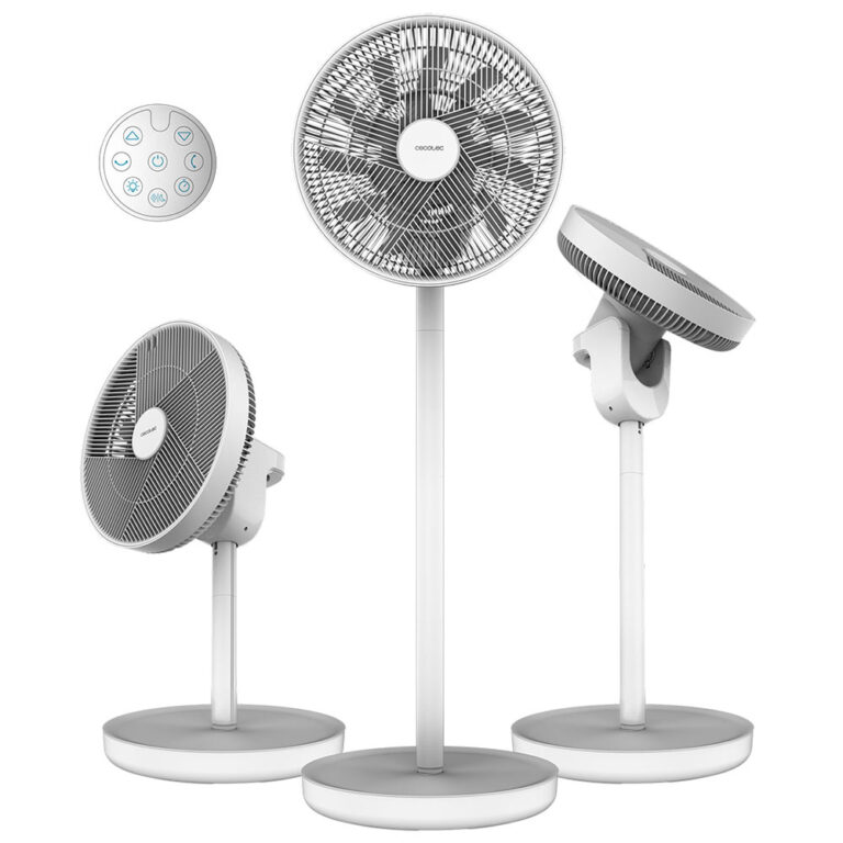 Yer/Masaüstü Fanı 13" Pil ile CECOTEC EnergySilence 2600 Ayçiçeği Taşınabilir 08243 Beyaz