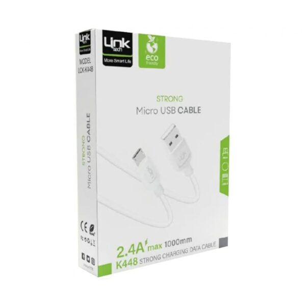 Linktech K448 Strong Micro Usb Data/Şarj Kablosu 1Mt 2.4A - Görsel 3