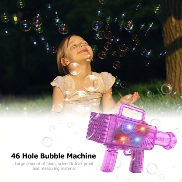 46 Holes Pilli Renkli Işıklı&Amp;Sesli Bubble Gun - Görsel 4