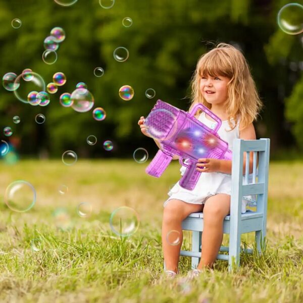 46 Holes Pilli Renkli Işıklı&Amp;Sesli Bubble Gun - Görsel 5