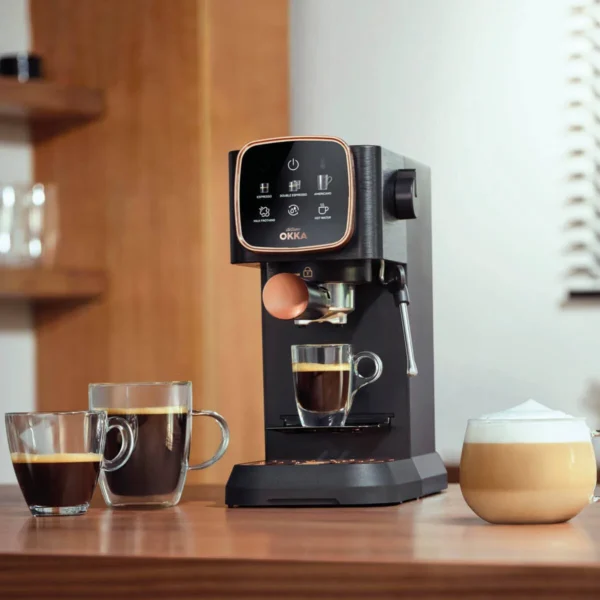 Okka Espresso Solo Yarı Otomatik Espresso Makinesi - Si̇yah - Görsel 2