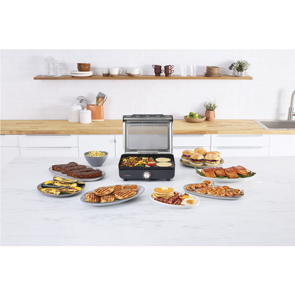 Grill Ninja Sizzle İç Mekan Izgara Ve Düz Plaka Gr101Eu Siyah/Gümüş