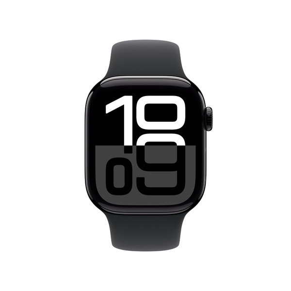 APPLE Akıllı Saat Serisi 10 GPS 42 mm, Siyah Alüminyum Kasa ve Siyah Spor Band ile, S/M