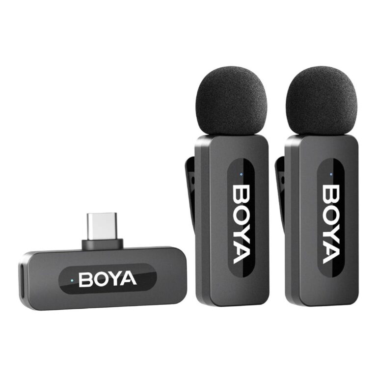 BOYA BY-V20 USB-C Bağlantılı Akıllı Telefonlar için Çift Kablosuz Mikrofon