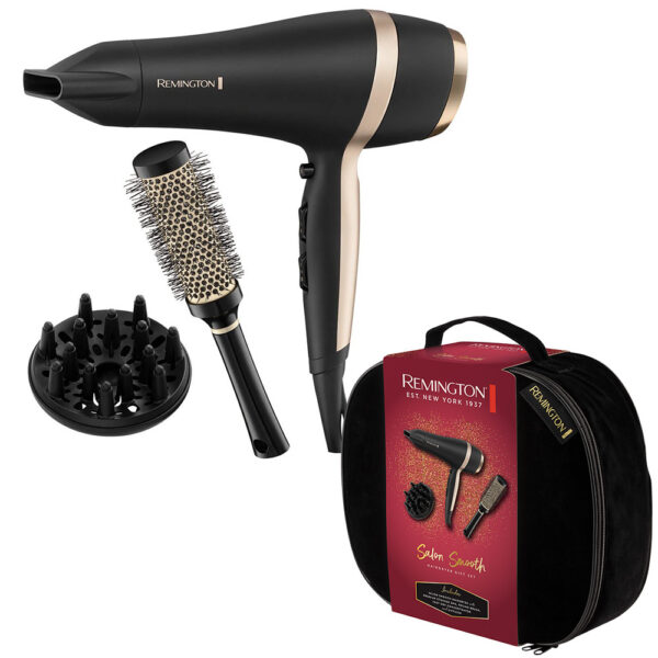 Saç Kurutma Makinesi Remington Salon Smooth Hediye Seti D6940Gp Siyah