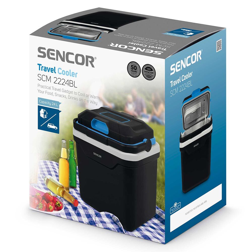 Taşınabilir Elektrikli Buzdolabı SENCOR Seyahat Soğutucusu SCM 2224BL siyah