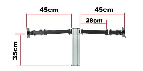 17-27" Masa Üstü İki̇li̇ Moni̇tör Aski Aparati Ma-02 KKTC