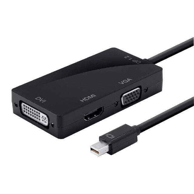 Adaptor Mini Display Port To Hdmi Dvi Vga Adaptor Si̇yah KKTC