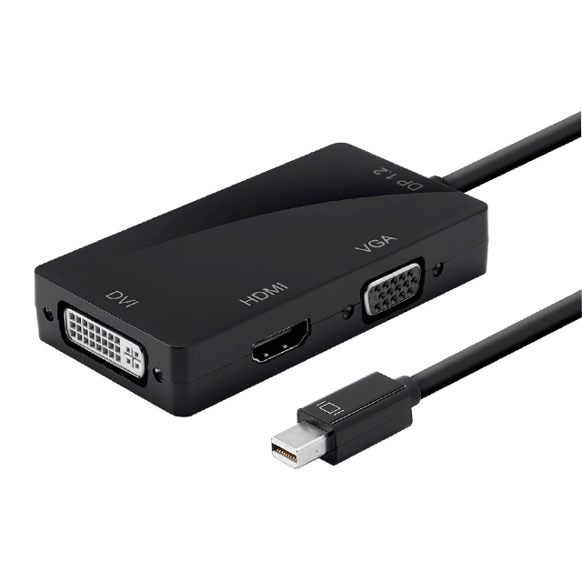 Adaptor Mini Display Port To Hdmi Dvi Vga Adaptor Si̇yah KKTC