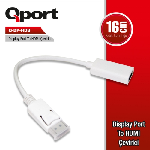 Aksesuar Qport Q-Dp-Hdb Display Port To Hdmi Cevirici KKTC