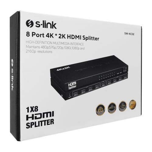Aksesuar S-Link Sw-Kc32 8 Port 4K " 2K Hdmi Splitter KKTC