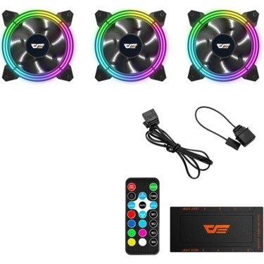 Darkflash Cf11 Pro 3Pin Rgb 3X12Cm + Kontrolcü + Uzaktan Kumanda KKTC