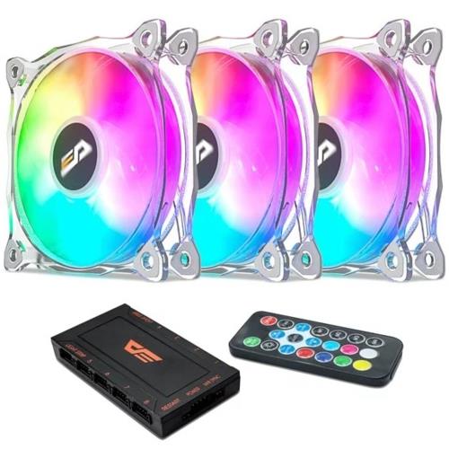 Darkflash Cf8 Pro 3Pin A-Rgb 3X12Cm 3Lu Kasa Fani + Kontrolcü + Uzakta KKTC