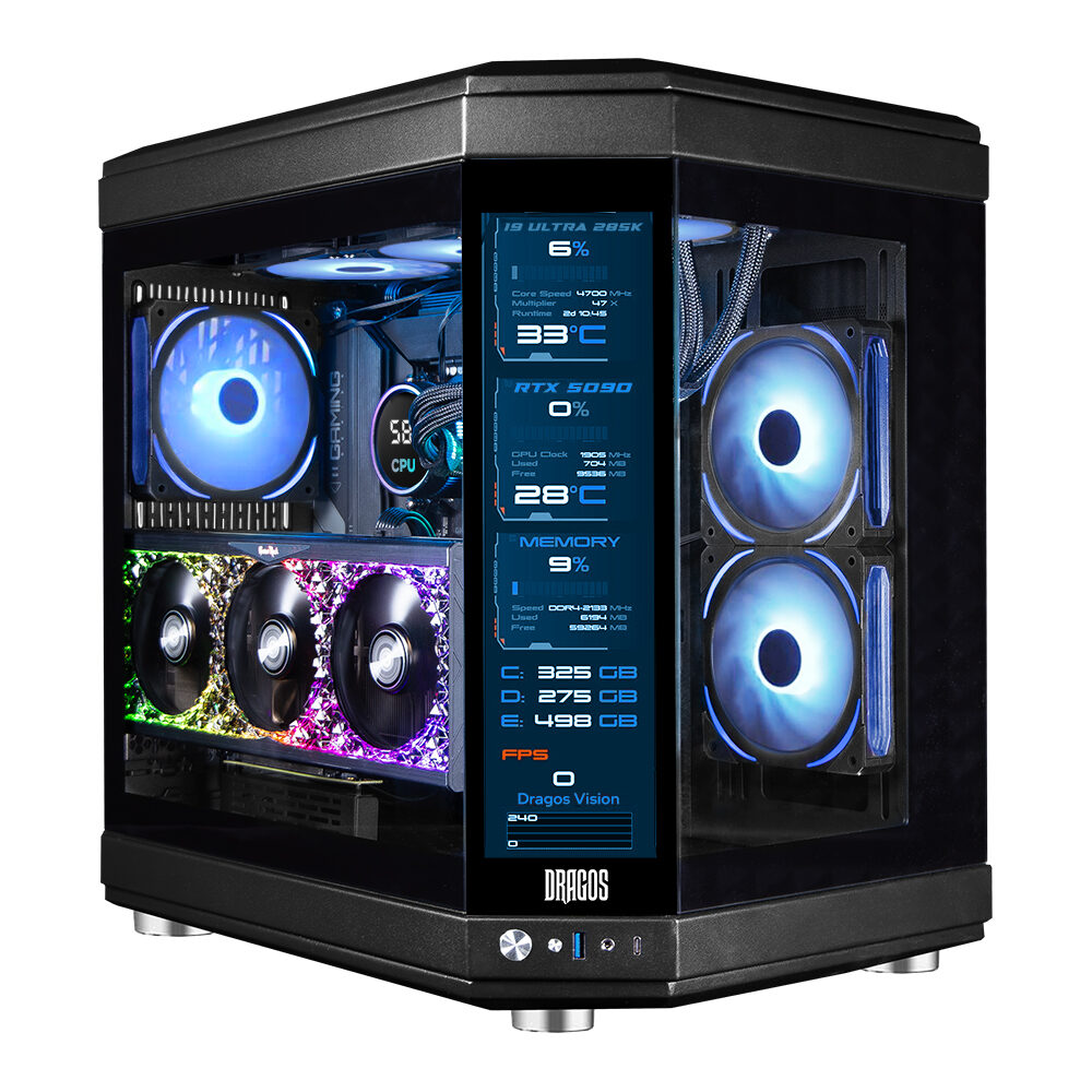 Dragos North Evo Vision Lcd Ekran 7X Argb Fan Atx Mid Tower Panoramik KKTC