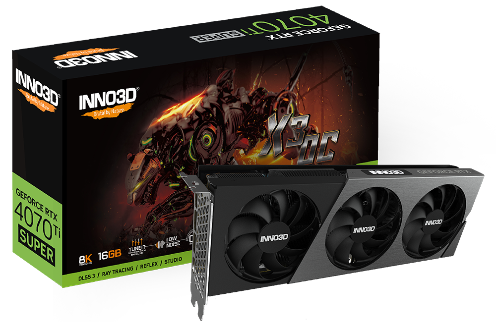 Ekran Karti Inno3D Rtx4070Ti Super X3 Oc16Gb 256Bit Gddr6X KKTC