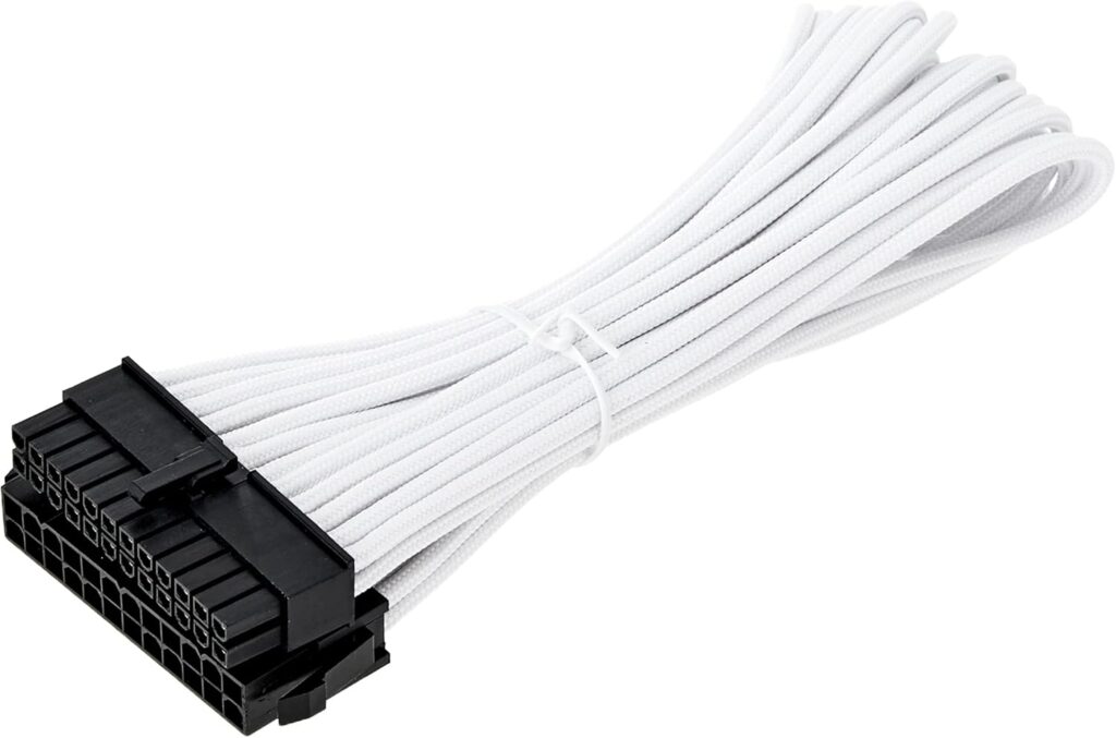 Kablo 24 Pin Cpu Power Beyaz Uzatma 30 Cm KKTC