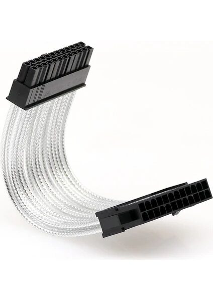 Kablo 24 Pin Cpu Power Uzatma Metal Örgülü 10 Cm Kktc