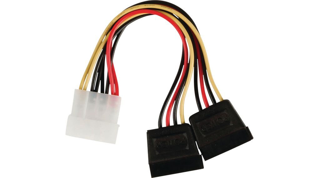 Kablo Molex Power To 2 X Sata - 15 Pi̇n Hdd Power Dönüştürücü KKTC