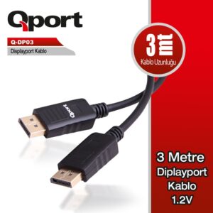 Kablo Qport Q-Dp03 3Mt 1.2V Display Port KKTC