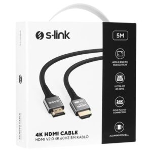 Kablo S-Link Slx-Hd4K05 Hdmi 5Mt Metal V2.0 4K(4096*2160)60Hz KKTC