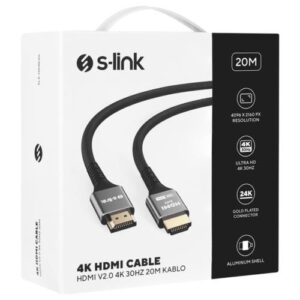 Kablo S-Link Slx-Hd4K20 Hdmi 20Mt Metal V2.0 4K(4096*2160)30Hz KKTC