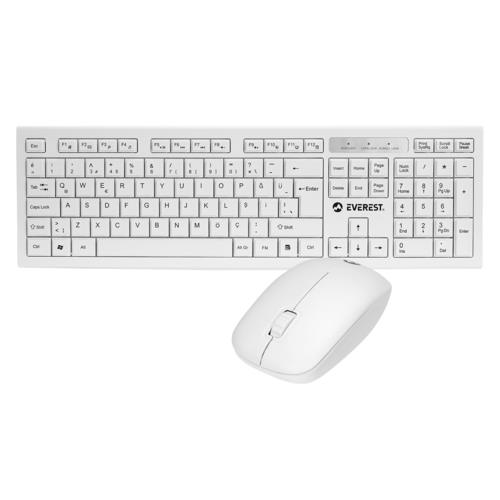 Kablosuz Klavyemouse Everest Km-6121 Beyaz Kablosuz Q Tr Layout KKTC
