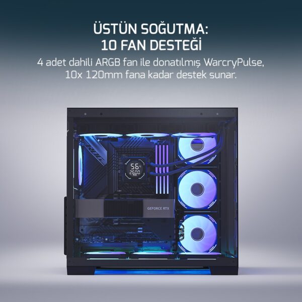 Kasa Gamepower Warcry Pulse 4X12Cm Fan Argb - Görsel 3
