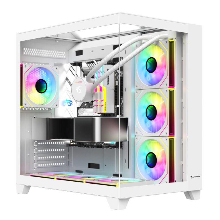 Kasa Gamepower Warcry Topglass 4X12Cm Fan Argb Beyaz KKTC