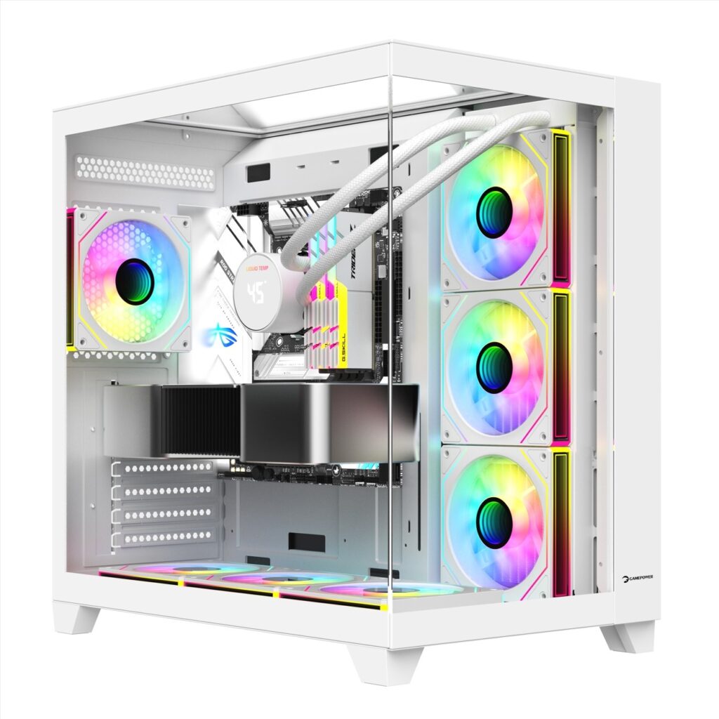 Kasa Gamepower Warcry Topglass 4X12Cm Fan Argb Beyaz KKTC
