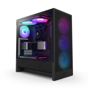Kasa Nzxt H5 Flow(2024) Black Rgb Tempered Glass Usb 3.2 Atx Mid Tower KKTC