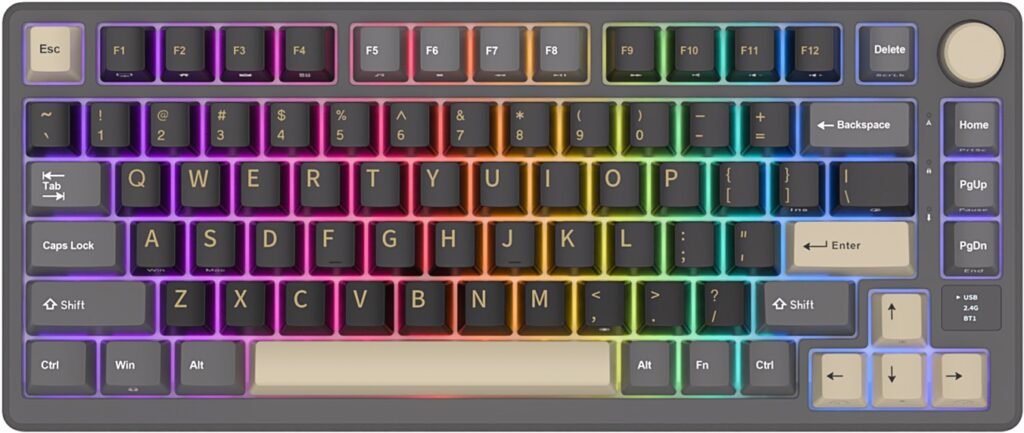 Klavye Royal Kludge M75 Phantom Kablosuz Silver Switch Us Layout KKTC