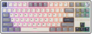 Klavye Royal Kludge R87 Pro Half Grey Creamy Switch Us Layout KKTC