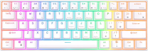 Klavye Royal Kludge Rk61 White Kablosuz Red Switch Us Layout Kktc
