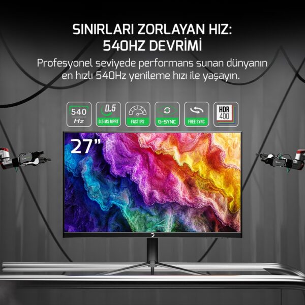 Monitor Gamepower S60 27 0.5Ms 540Hz Ips Fhd Rgb Pivot Speaker Kktc 1 Kktc - Online Alışveriş Bi Sipariş