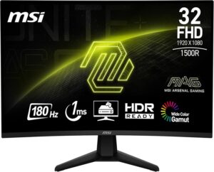 Monitor Msi 31.5" Mag 32C6 Curved 1500R Va 1Ms 180Hz Fhd KKTC