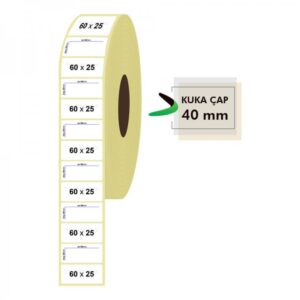 Rulo Kağit Termal Eti̇ket 60Mm X 25Mm 1750 Adet KKTC