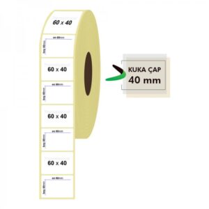 Rulo Kağit Termal Eti̇ket 60Mm X 40Mm 1250 Adet Kktc