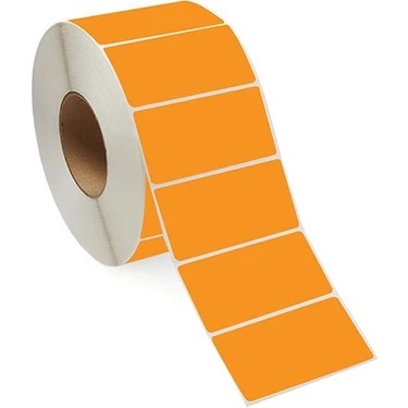 Rulo Kağit Termal Eti̇ket Turuncu 50Mm X 30Mm 1000 Adet KKTC