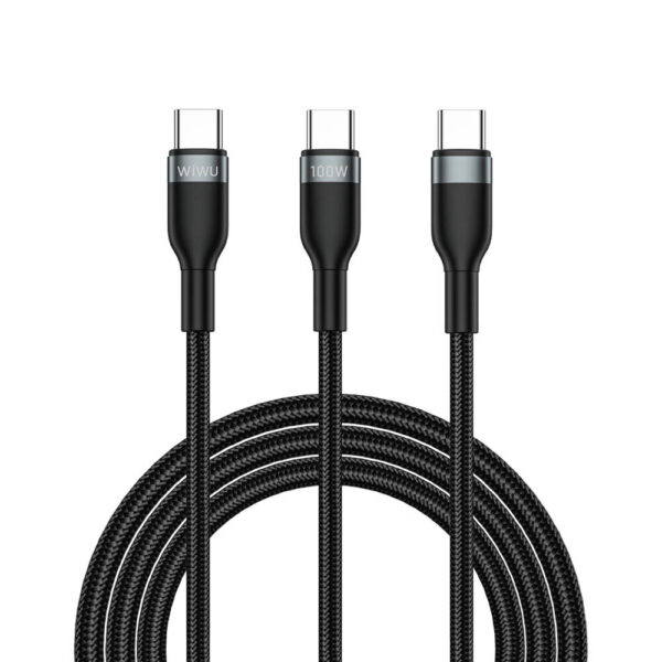 Şarj Kablosu Wiwu Concise Usb-C To Usb-C + Usb-C Wi-C029 2In1 Kktc