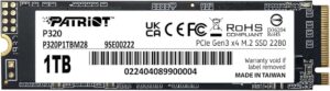 Ssd Patriot P320 1Tb 3300/2200Mb/S Nvme Pcie Gen 3X4 M.2 Kktc