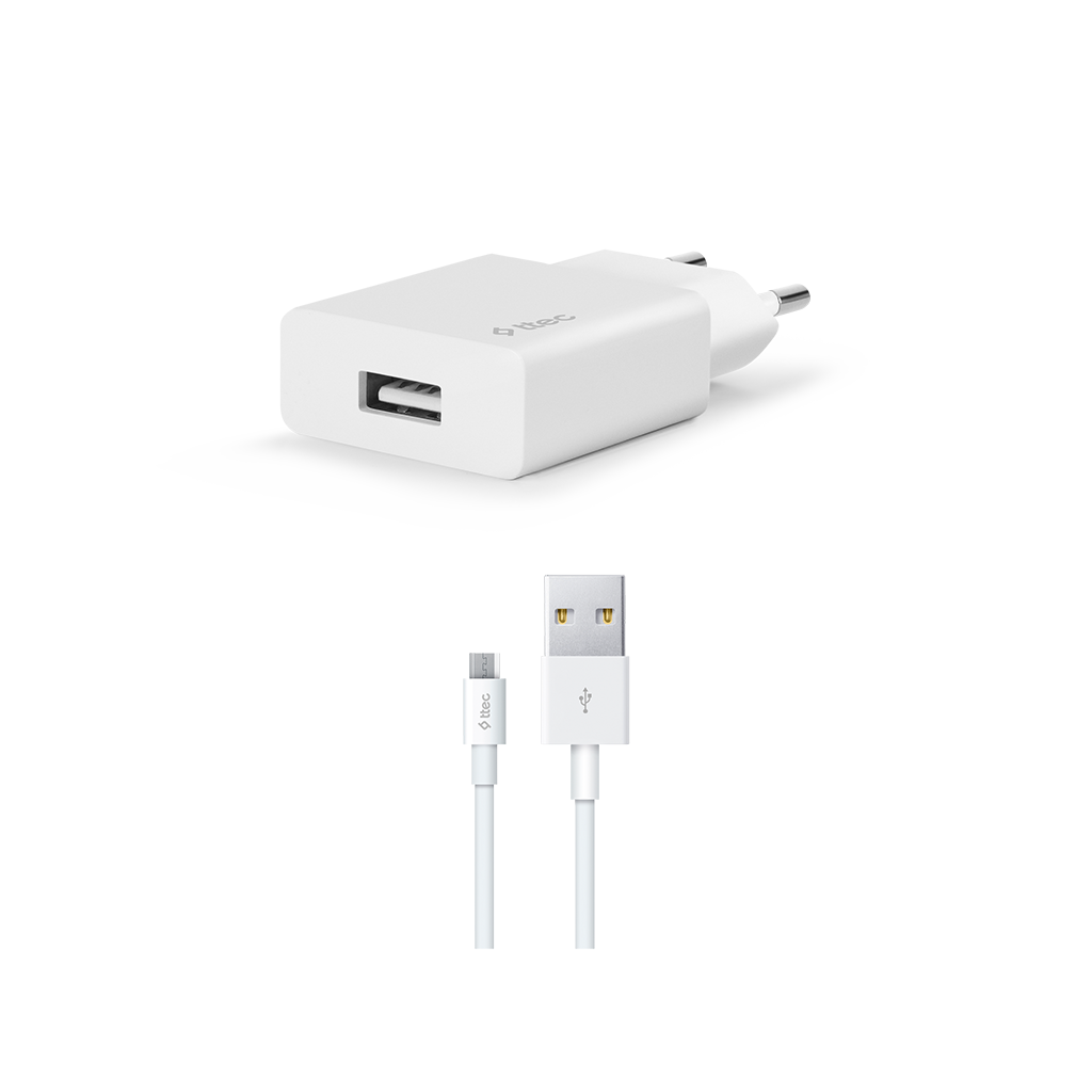Ttec 2Scs20Mb 2.1A Seyahat Şarj Aleti + Micro Usb Kablo Beyaz KKTC