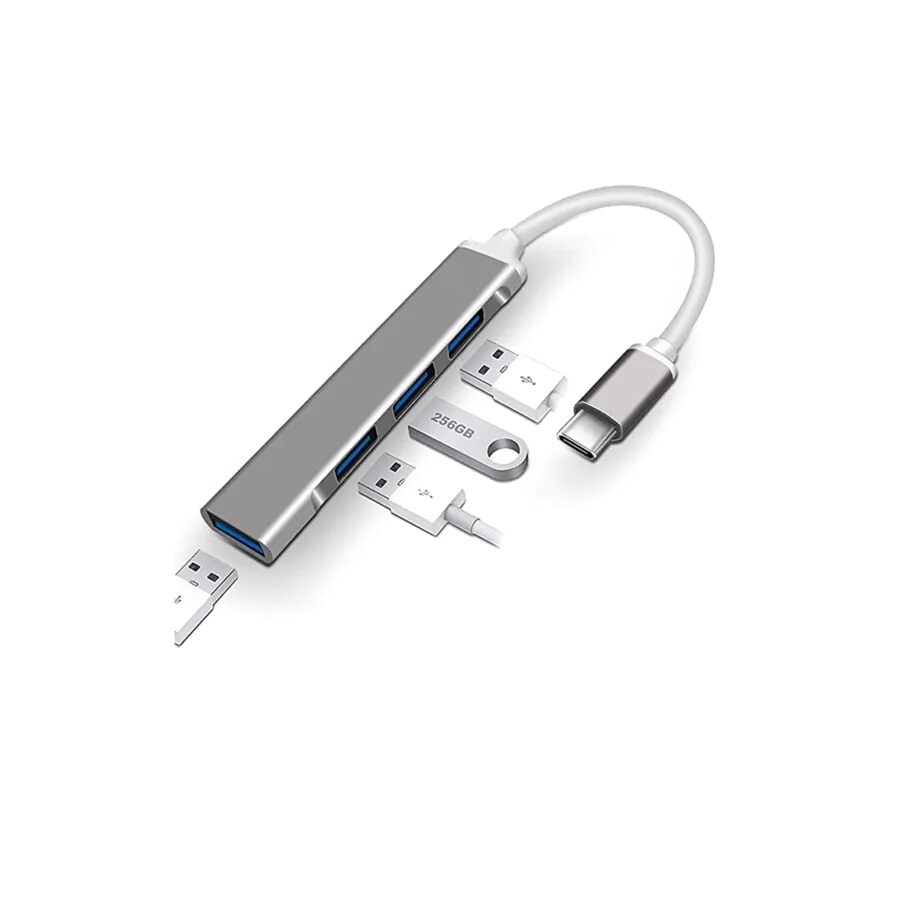 Usb Çoklayici Ultra Slim Type-C 3.1 Hub Coklayici Metal 4 Port Usb 3.0 KKTC