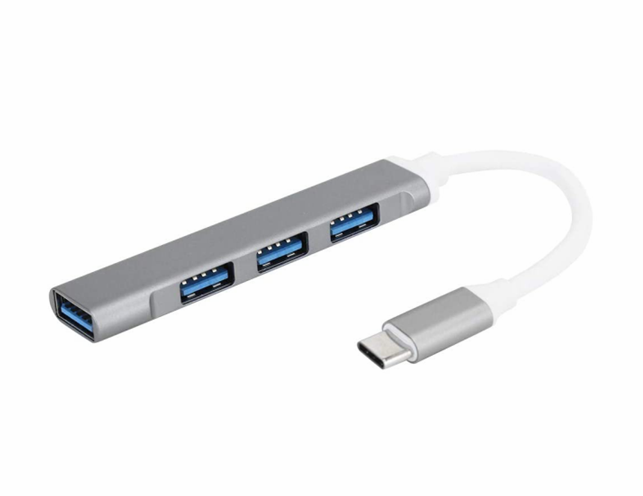 Usb Çoklayici Ultra Slim Usb Type-C T0 Usb Hub Coklayici Metal 4 Port KKTC