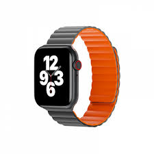 Wiwu Magnetic Silicone Watch Band 42/44/45/49Mm Gray+Orange KKTC
