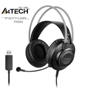 A4 Tech Fh-200U Mikrofonlu Gri Usb Kulaklık - Kulak Üstü Telefon Ku...-A4 Tech Kktc