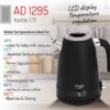ADLER AD 1295B SATIN BLACK KETTLE 1,7L LCD DISPLAY - 1,7 Litre LCD ... - Görsel 4
