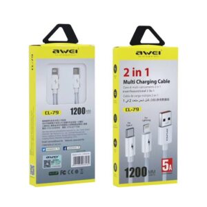 Awei Cl-79 2In1 (Lightning + Type C) 5A.